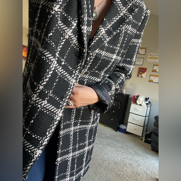 SALE!!!!! NEW elegant Liz Claiborne tweed plaid coat XL fits large - Picture 12 of 13